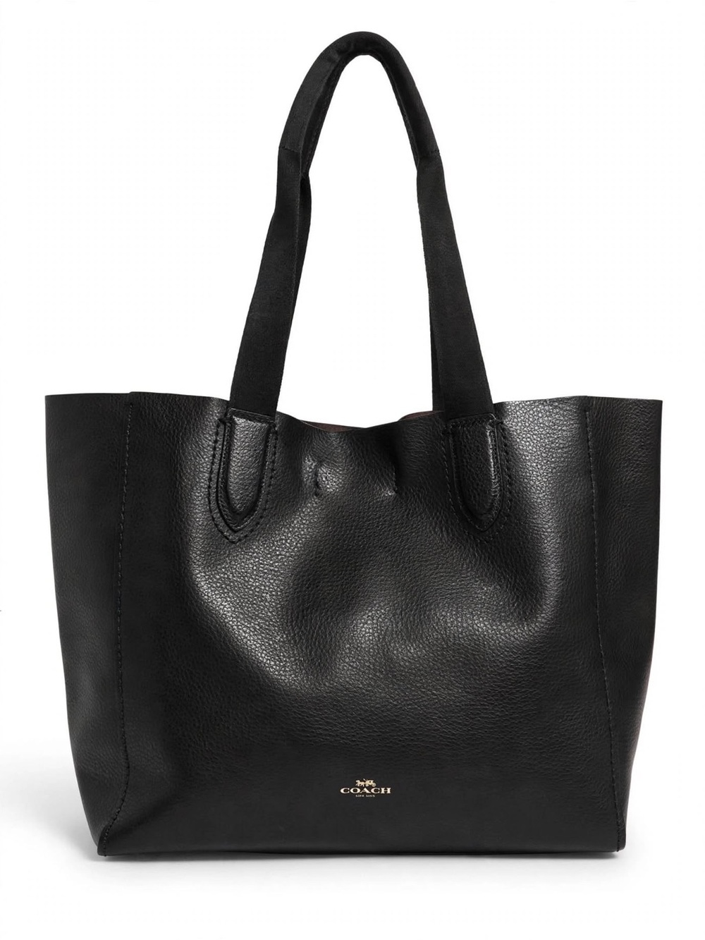 Coach Derby Tote Bag Black Pebbled Leather Shopper F58660